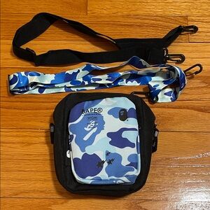 BAPE Blue ABC Camo Small Shoulder Bag Unisex (Brand New)
